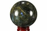 Bargain, Flashy, Polished Labradorite Sphere - Great Color Play #99390-1